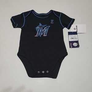 Infant Miami Marlins Jazz Chisholm Jr One Piece Outfit 12 Month NEW